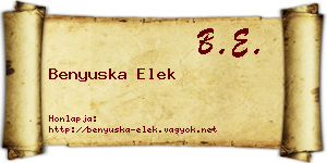 Benyuska Elek névjegykártya