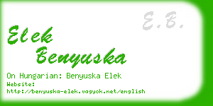 elek benyuska business card